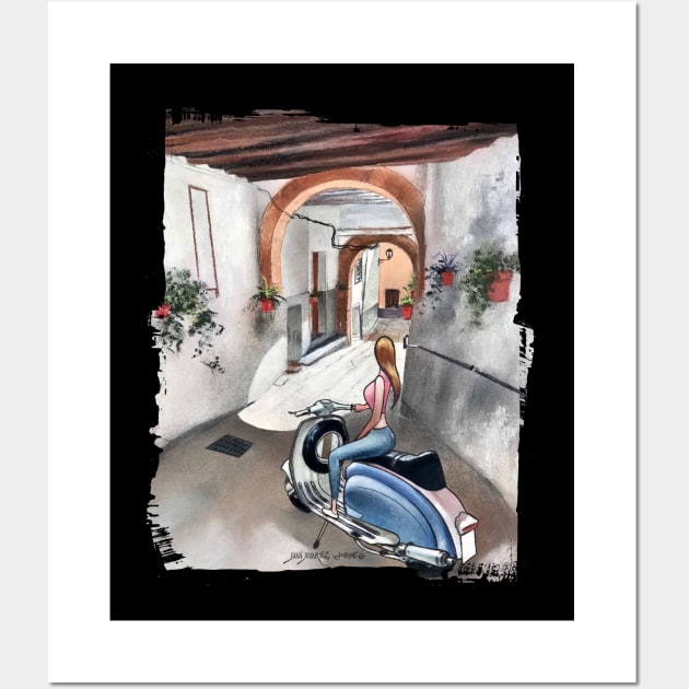 Vespa Girl 2 Wall Art by Juan Alvarez & Jorge Gomez Shop